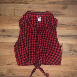 Red Checkered Crop Top